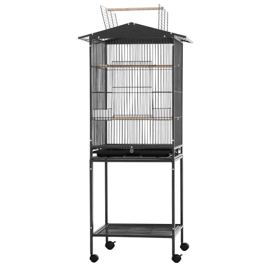 Additional product view: i.Pet 136cm Bird Cage Aviary Open Top Parrot Budgie Stand Wheels Black
