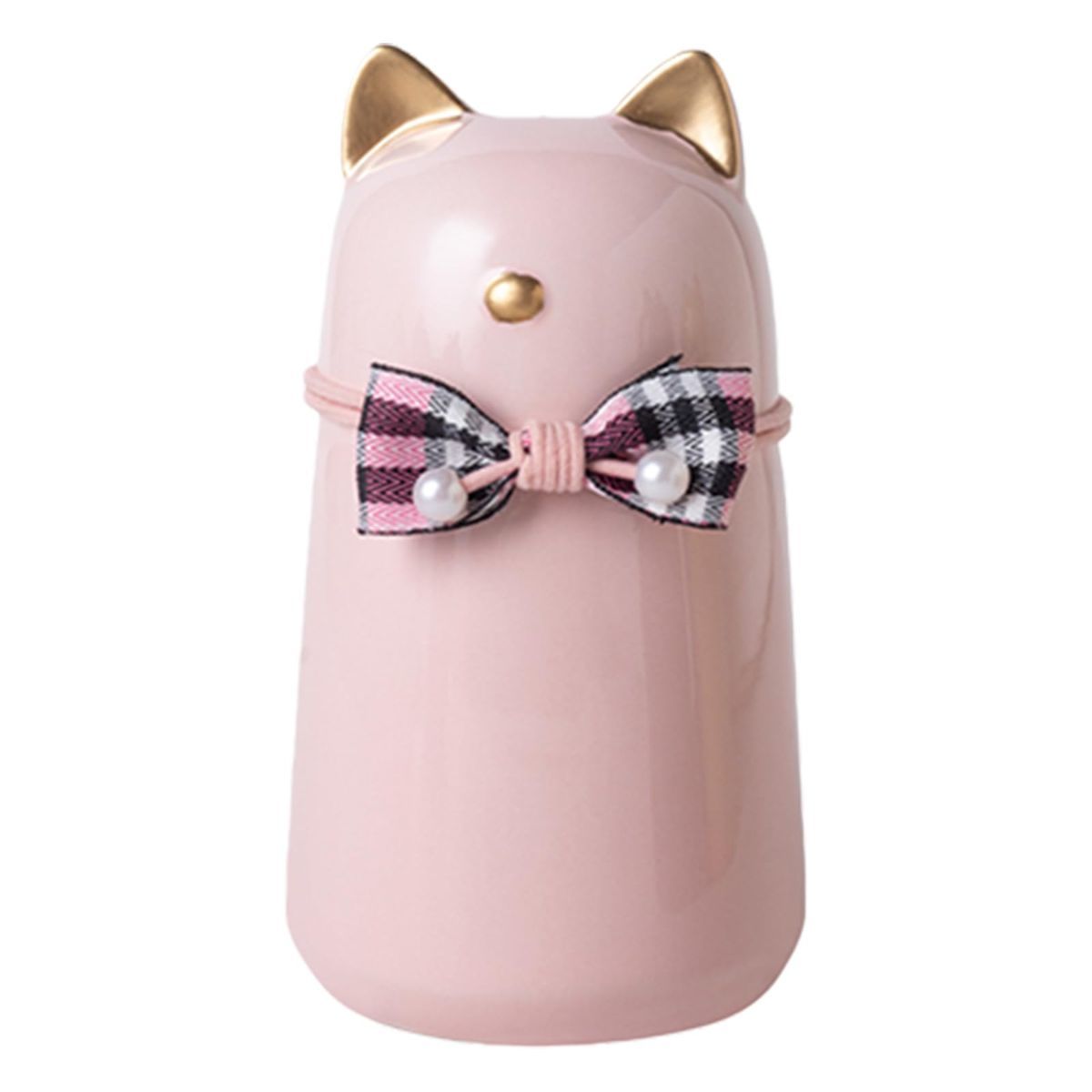 Handcrafted Ceramic Cat Urn for Ashes,Bow Tie Cat Shaped Funeral Memorial Keepsake,Pet Urn for Indoor & Outdoor Use - Black - Size 25.5*9.5cm