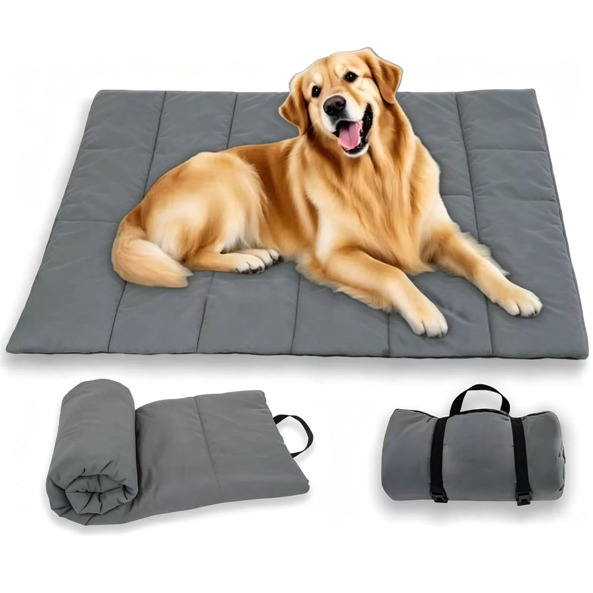 Foldable and Portable Dog Mat, Waterproof Oxford Fabric Travel Mat, Dog Cushion, Large Size 110 x 68 cm, Wear-Resistant for Outdoor, Camping, Car and Garden(Blue)