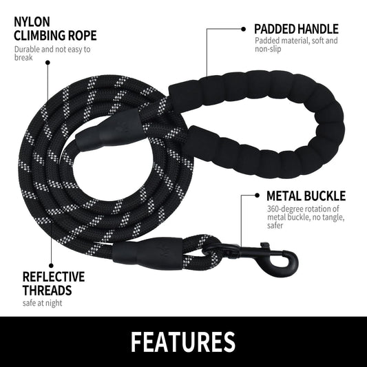 Additional product view: Sturdy dog skin super heavy climbing rope, comfortable padded handle, high reflective thread dog chain