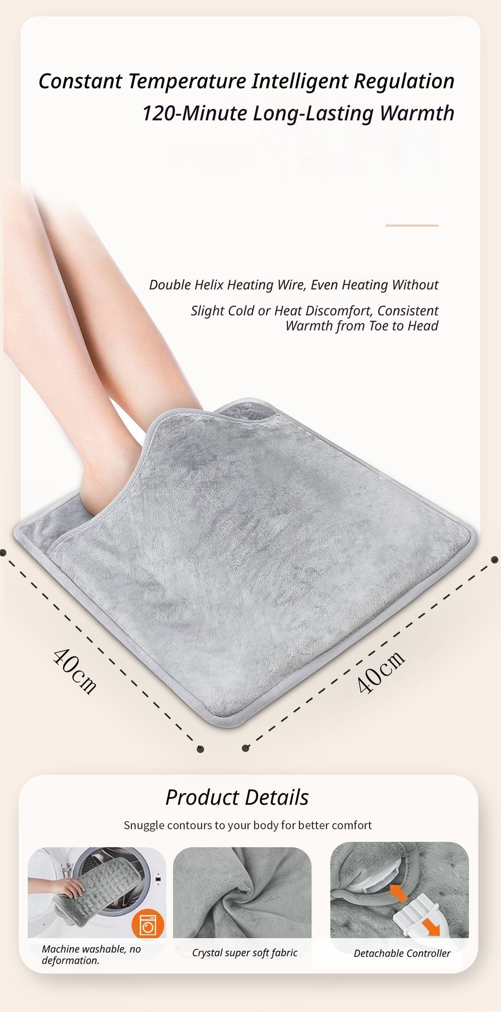 Electric Foot Warmer 6 Heat Settings