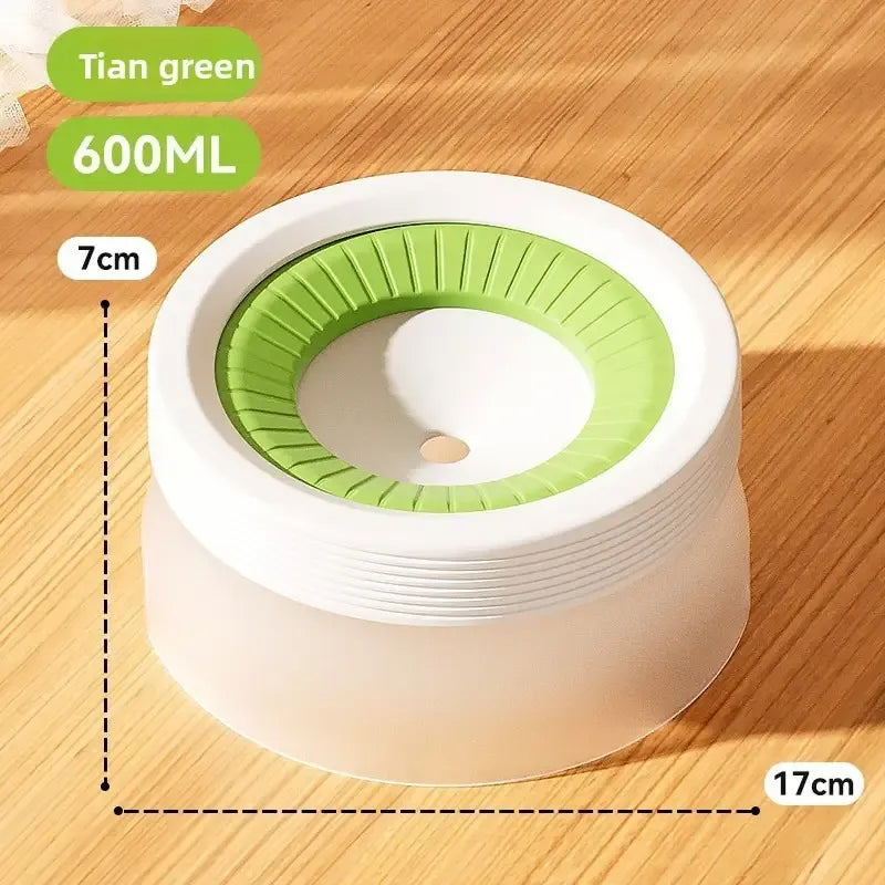 Pet Essential | Splash-Proof Non-Wet Mouth Water Bowl, Dogs and Cats Drink Freely and More Hygienically(Cocoa milk palm 600ML)