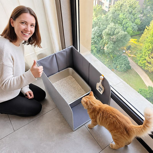 Additional product view: Gray Foldable Cat Litter Splash Guard