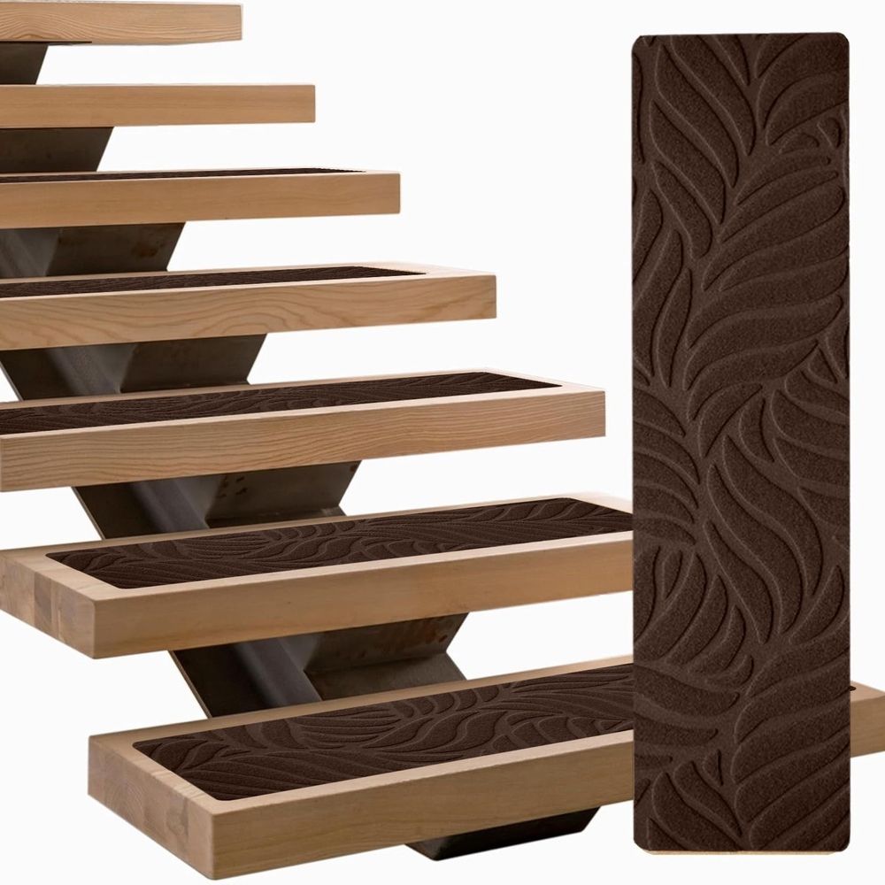 Non Slip Carpet Stair Treads, Non Skid Backing Specialized For Indoor Steps, Edging Stair Rugs For Kids And Dogs With Reusable Adhesive
