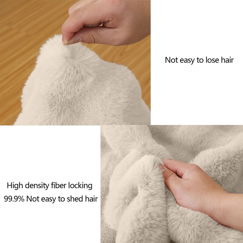 Fuzzy Plush Carpets, Round Rugs for Bedroom, Soft Comfortable Non Slip, for Living Room Bedroom Playing Room Decor