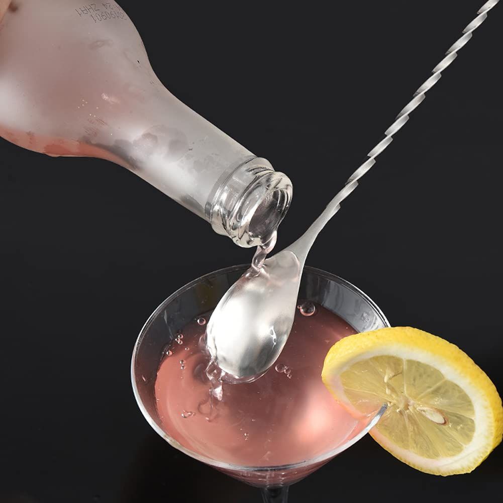 Stirring Spoon Cocktail Spoon Stirring Spoon Ice Tea Spoon Coffee Spoon Long handled Bar Spoon Stainless Steel Spiral