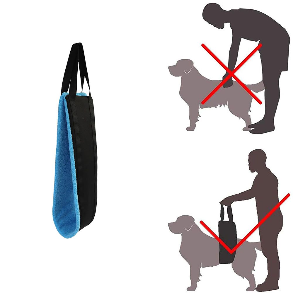 Dog Sling, Oxford Cloth Pet Assist Belt for Dogs Hind Leg Support for Elderly Handicapped Dogs (Blue)