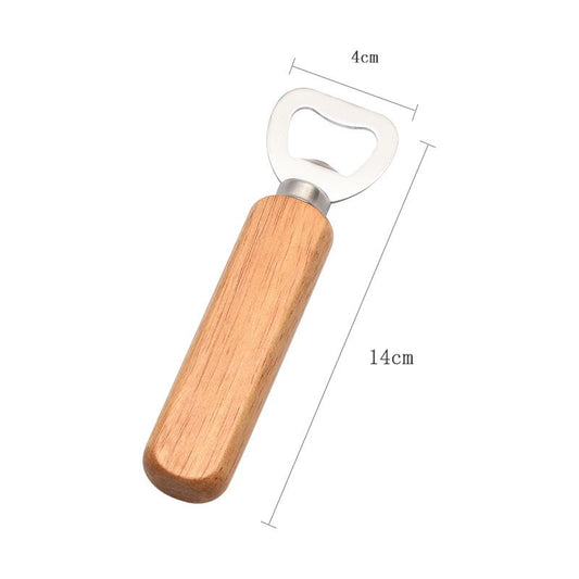 2 Pcs Wood Wine Bottle Opener Stainless Steel Bottle Opener Wood Handheld Heavy Duty Bartender Bottle Openers Cider Bottle