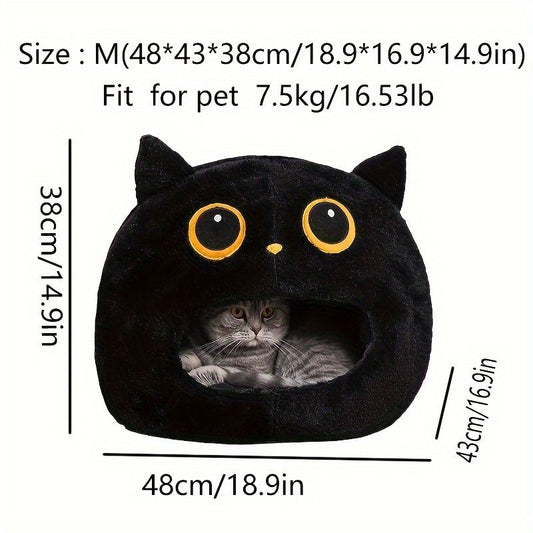 Additional product view: Black and White Cat-Shaped Hideaway Bed