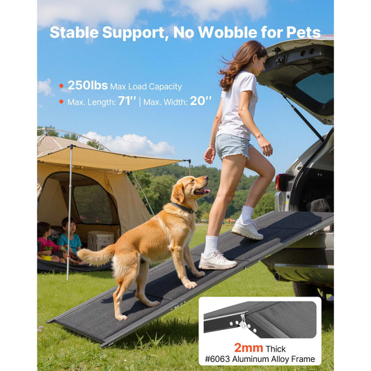 Additional product view: Dog Ramp for Cars, 1800 × 508 mm, Folding Pet Ramps for Medium & Large Dogs up to 113 kg, Pet Stair Ramp with