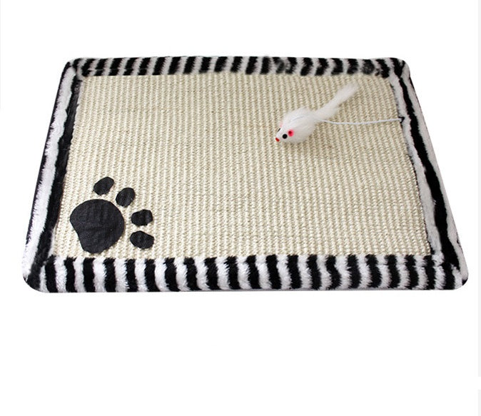 Cat Scratching Mat 45 x 30 cm with Toy for Indoor Cats