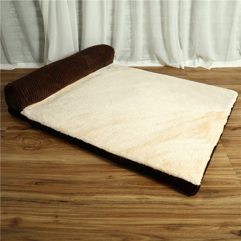 Beruhigendes Sofa-Hundebett mit Cordbezug und stützenden Polstern