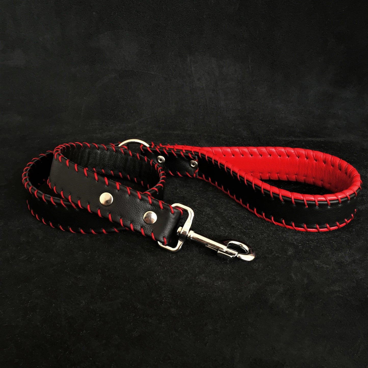 Handstitched soft leather leash-0