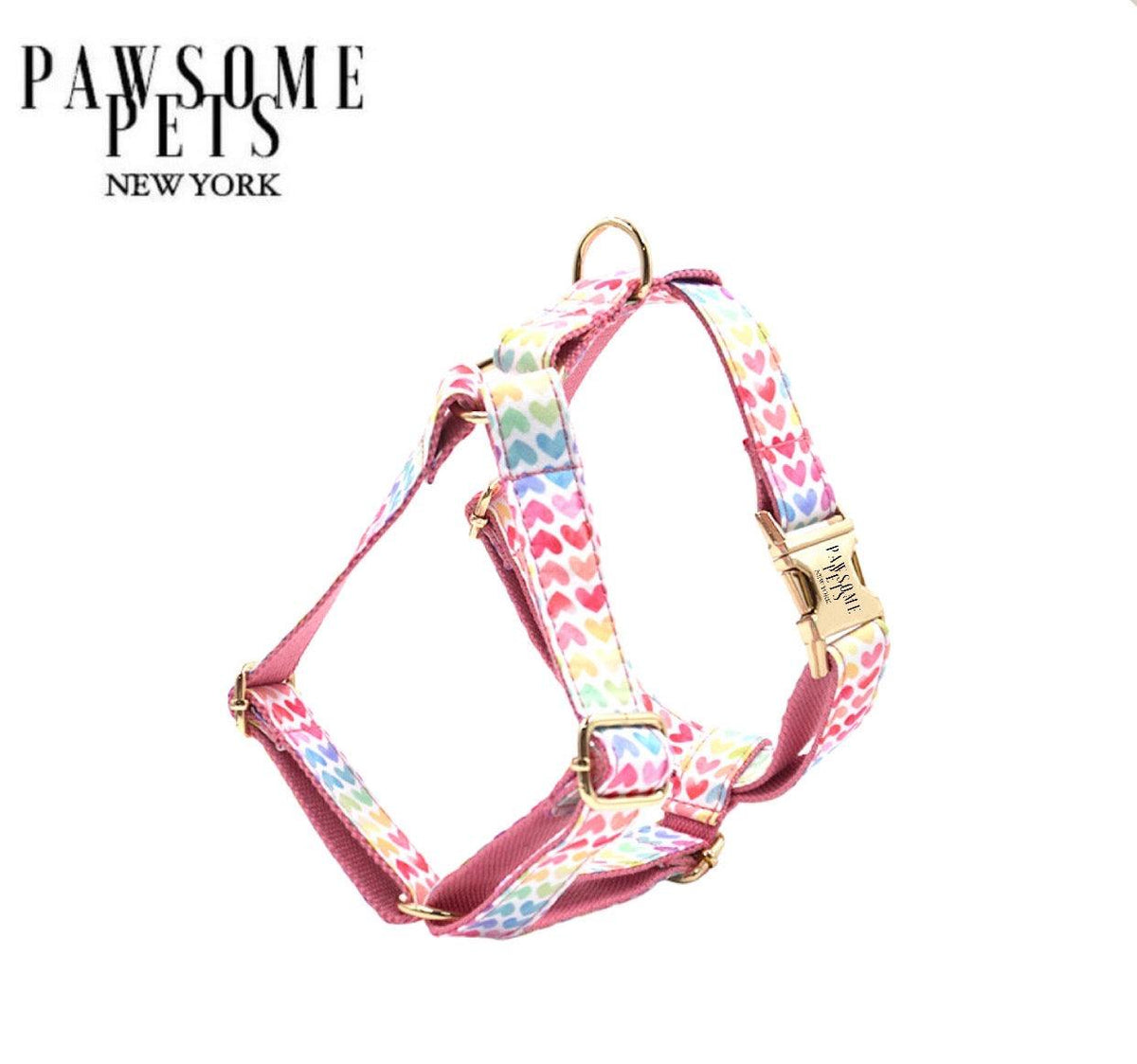 STEP IN HARNESS - RAINBOW HEART PINK-0