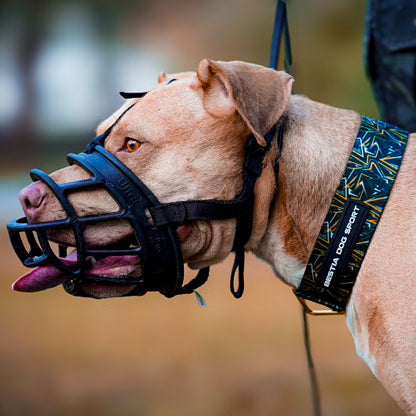 Bestia Dog Sport GripPro Print Collar - Gold-2