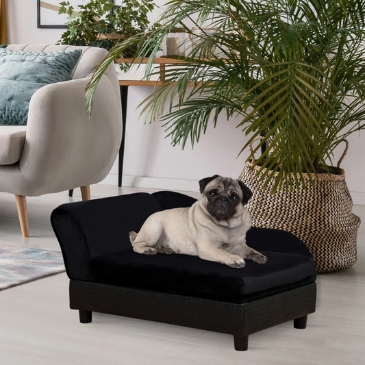 Modernes Haustier-Sofabett mit Stauraum für Katzen und kleine Hunde in Schwarz