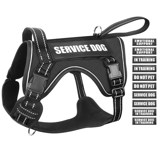 WINSEE Tactical Dog Harness No Pull Dog Harness for Medium Large Dogs with Handle & Molle Military Service Dog Vest Harness in Training Pet Harness for Small Dogs