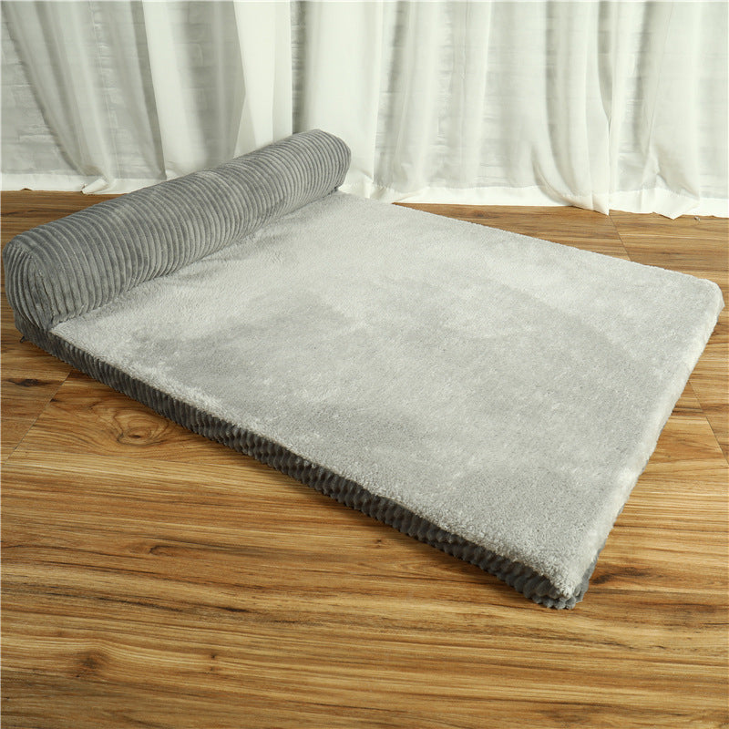 Beruhigendes Sofa-Hundebett mit Cordbezug und stützenden Polstern