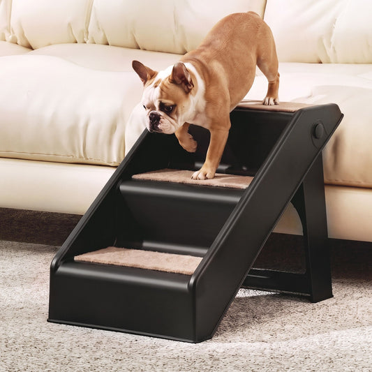 Product image: i.Pet Dog Ramp 3 Steps Pet Stairs For Bed Sofa Car Foldable Portable Ladder Black