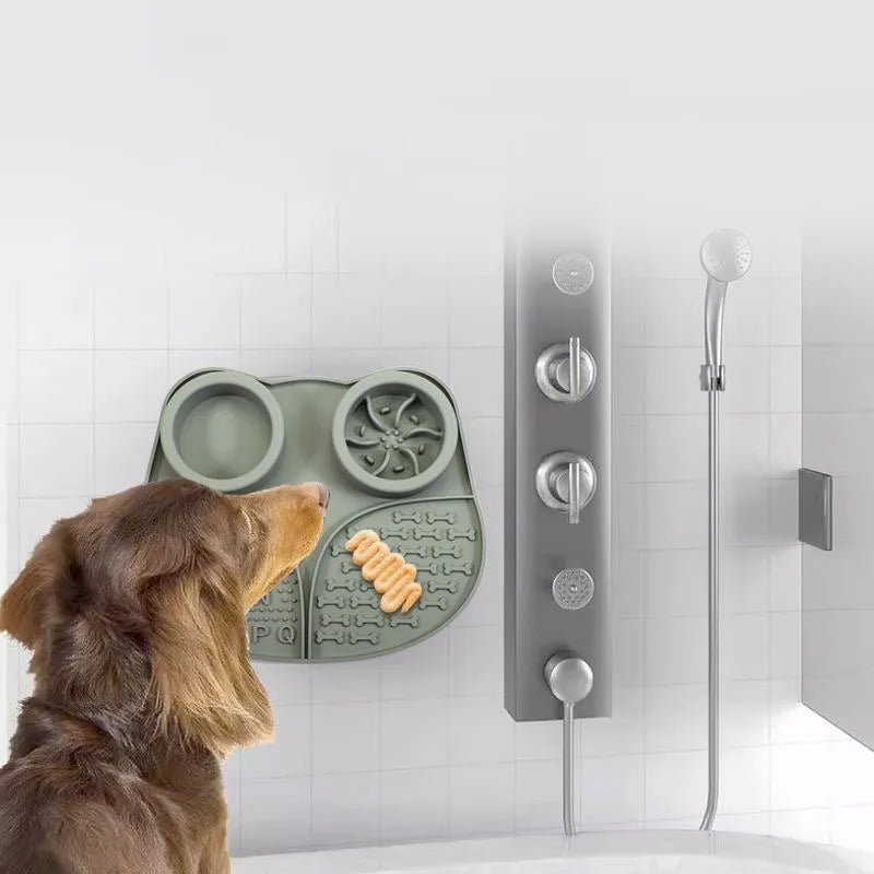 4 in 1 Durable Silicone Pet Dog Slow Eating FeederLick Mat Non Slip With Suction