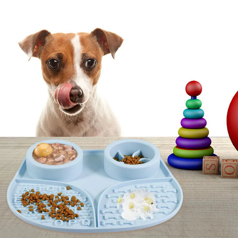 4 in 1 Durable Silicone Pet Dog Slow Eating FeederLick Mat Non Slip With Suction