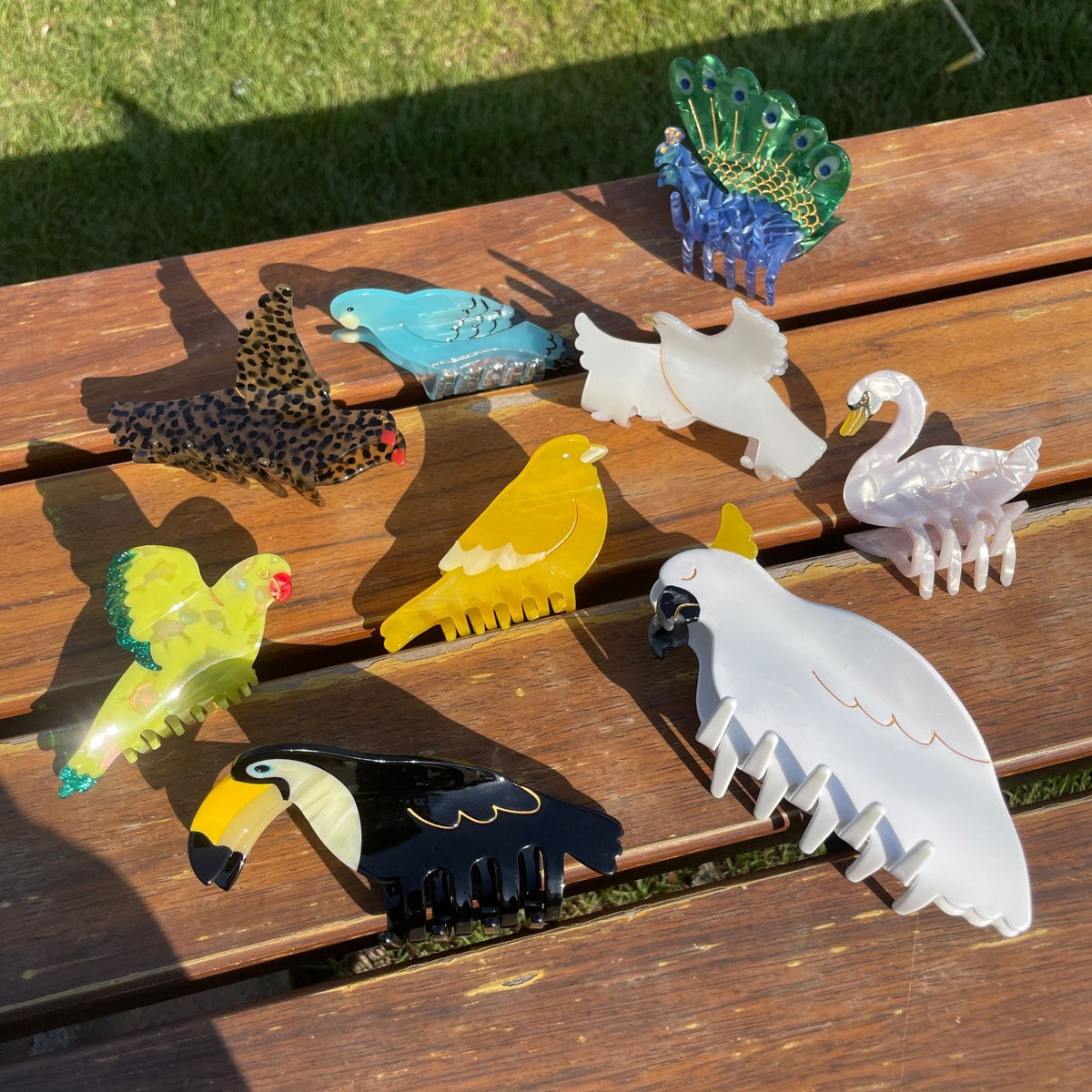 PAWSOME PETS NEW YORK Hand-painted BIRDS Claw Hair Clip #5 | Eco-Friendly-2