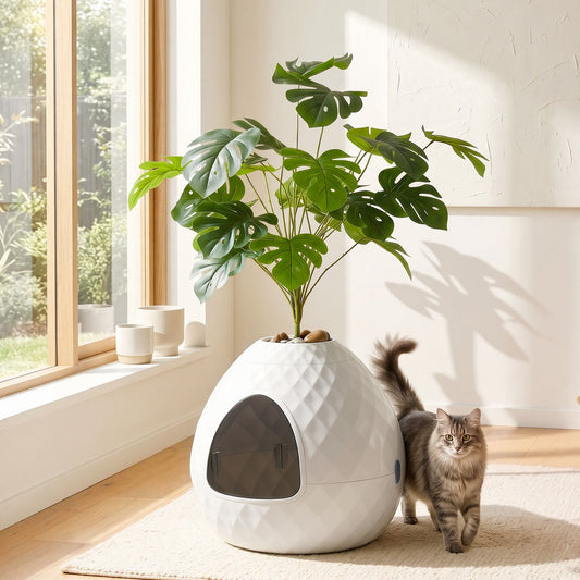 Product image: i.Pet Cat Litter Box Hidden Litter Tray Enclosure Planter Furniture House White