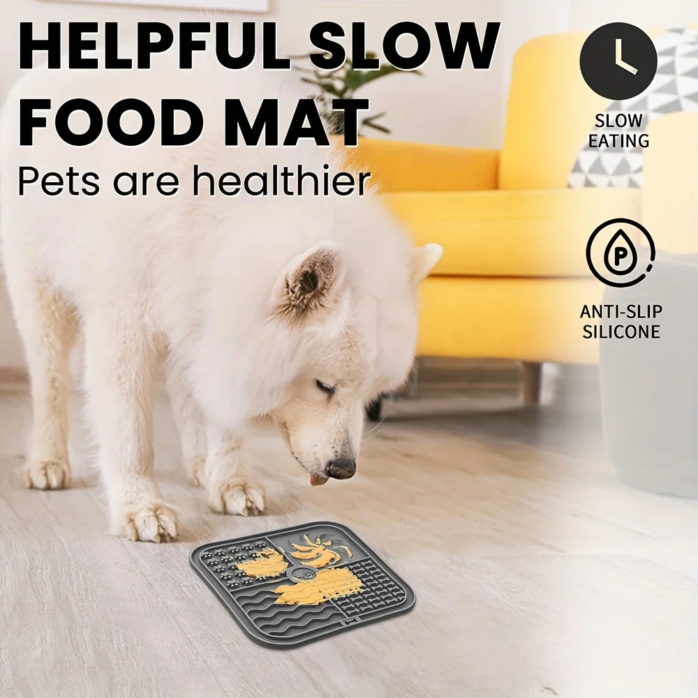 Silicone Slow Feeder Mat Bathing Distraction Silicone Dog Sucker Training