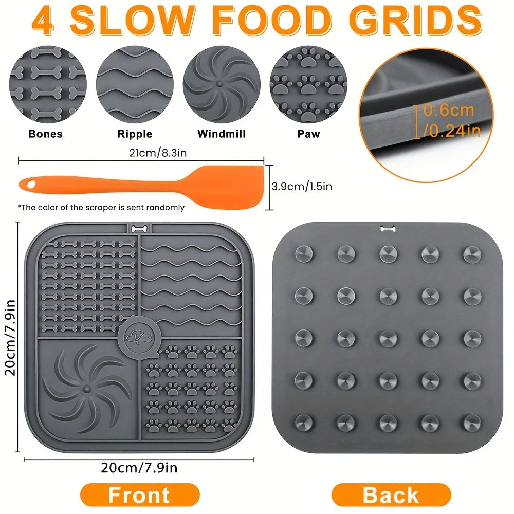 Silicone Slow Feeder Mat Bathing Distraction Silicone Dog Sucker Training