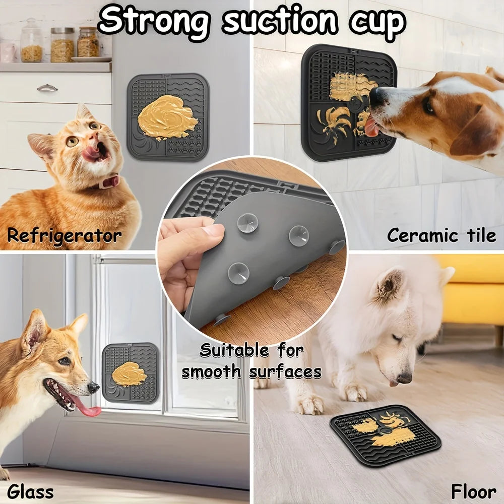 Silicone Slow Feeder Mat Bathing Distraction Silicone Dog Sucker Training