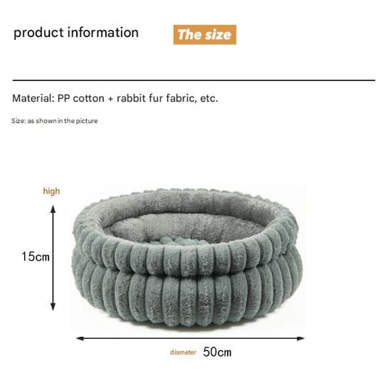 Blush Furry Cat Bed – Ultra-Soft Cozy Lounger for Feline Comfort