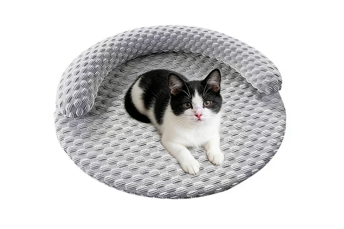 Dark Gray Cooling Pet Bed with Washable Cover, Medium