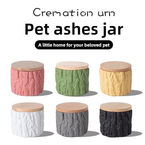 Wood Grain Pet Ashes & Fur Urn, Cat Memorial Gift, Pet Loss Condolence Keepsake, Suitable for Cat Owners to Commemorate Deceased Cats - Black - Size 8*7cm