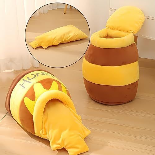 Cozy Honeypot Shaped Cat Bed with Removable Mat - Washable, Super Soft, and Warm Indoor Nest for Kittens and Puppies