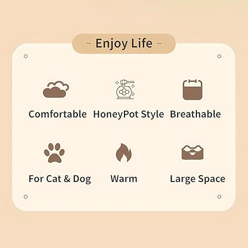 Cozy Honeypot Shaped Cat Bed with Removable Mat - Washable, Super Soft, and Warm Indoor Nest for Kittens and Puppies
