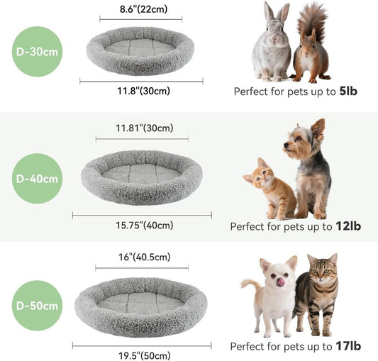 Cat Bed Plush Cat Bed Round Cat Bed Cat Furniture Cat Comfort Pet Supplies - Gray / 50cm
