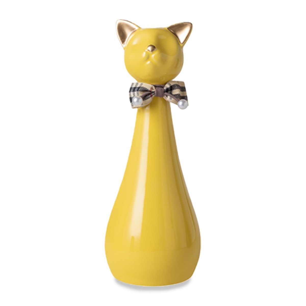 Handcrafted Cat Statue Ceramic Ashes Urn for Cats - Beloved Pet Cremation Memorial Urn, Funeral Memorial Gift - White - Size 25.5*9.5cm