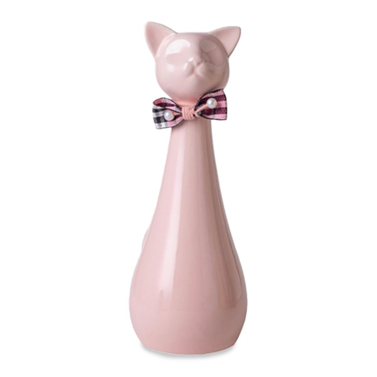 Handcrafted Cat Statue Ceramic Ashes Urn for Cats - Beloved Pet Cremation Memorial Urn, Funeral Memorial Gift - Pink - Size 25.5*9.5cm