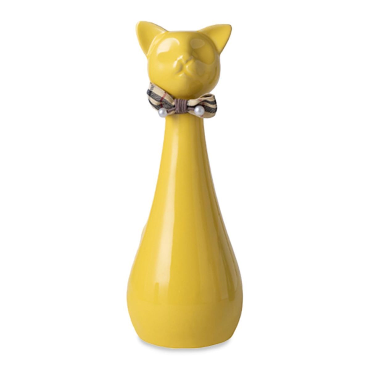 Handcrafted Cat Statue Ceramic Ashes Urn for Cats - Beloved Pet Cremation Memorial Urn, Funeral Memorial Gift - White - Size 25.5*9.5cm