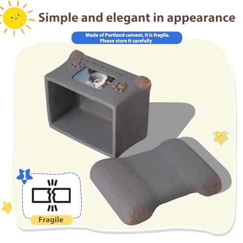 Pet Urn for Dogs and Cats Ashes,Photo Frame Handmade Cremation Urn,Memorial Keepsake for Loss of Pets - White - Size 18.5*14cm