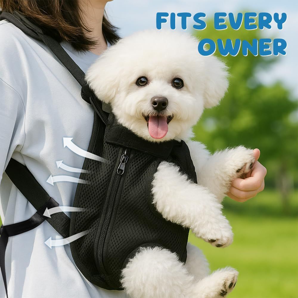 Dog Carrier Backpack Small Dog Carrier Pet Carrier Hands-Free Dog Carrier - Black / L