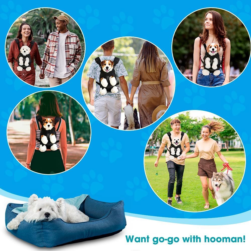 Dog Carrier Backpack Small Dog Carrier Pet Carrier Hands-Free Dog Carrier - Black / XL