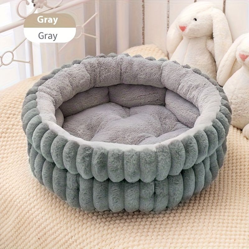 plush cat bed, cat comfort bed, anti-static cat bed, high quality cat bed, cat resting place, pet bed Australia, soft cat bed-White.