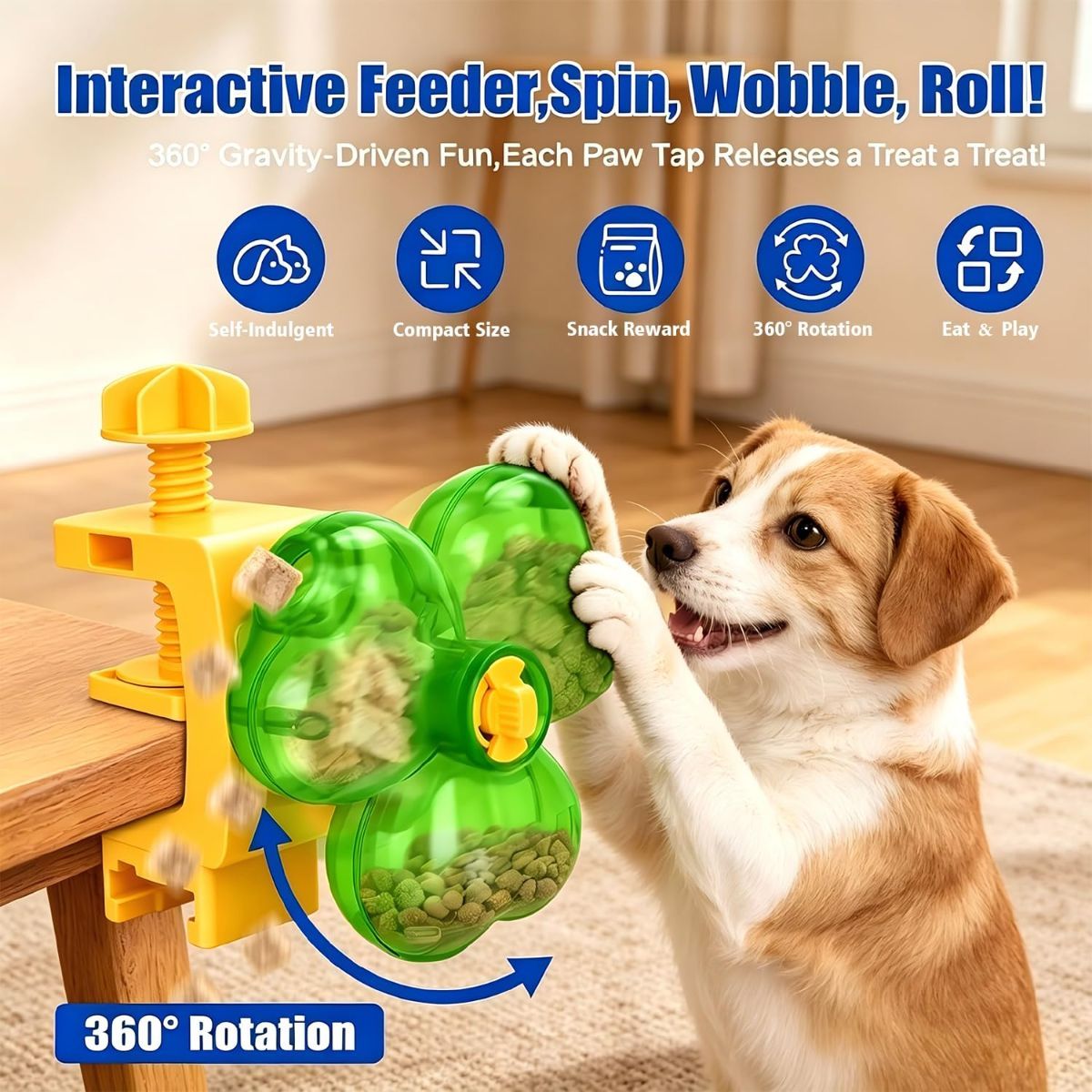 Dog Slow Feeder, Interactive Dog Puzzle Feeder for Enrichment adjustable difficulty, fixing strap, boredom relief, mental stimulation, slow eating, small medium dogs cats