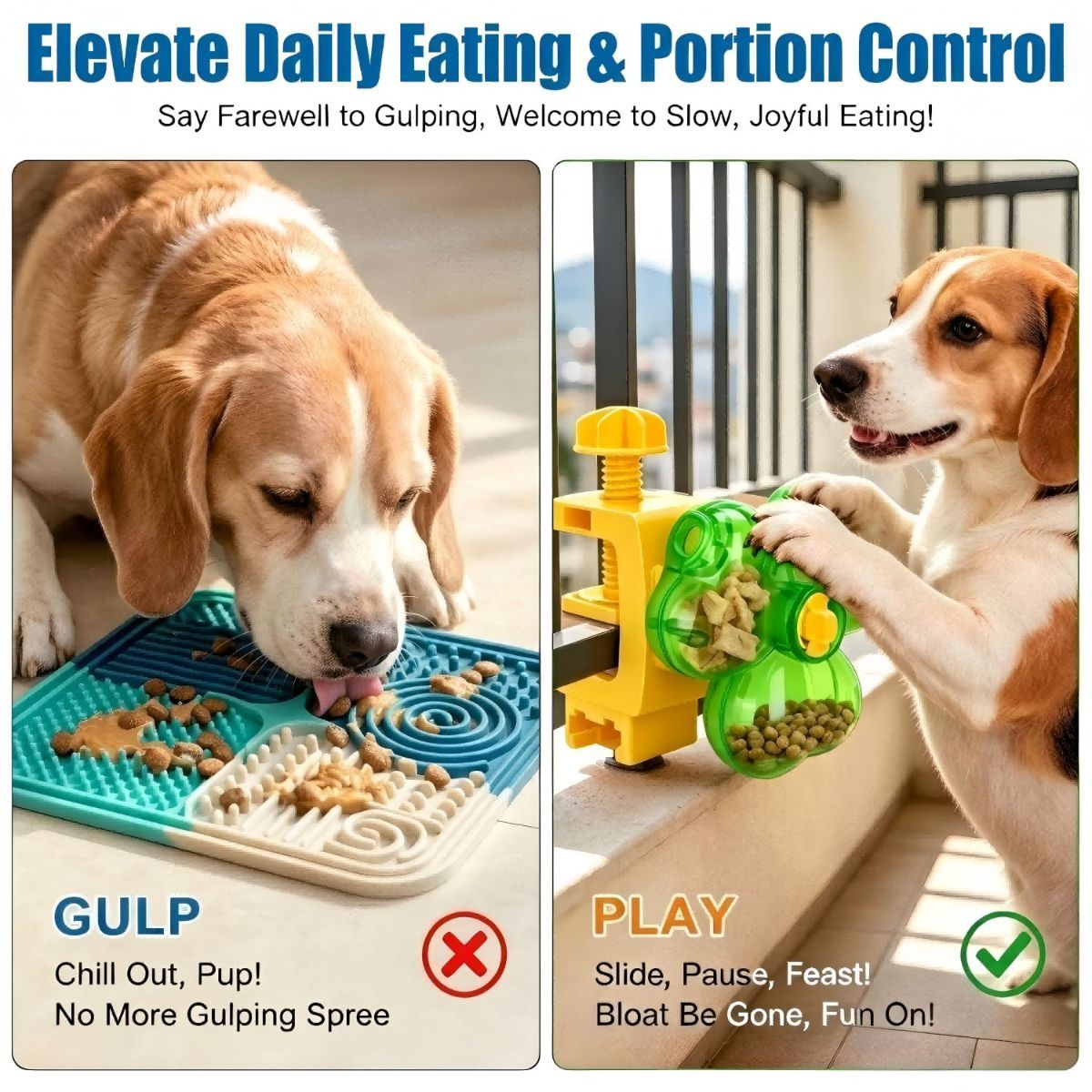 Dog Slow Feeder, Interactive Dog Puzzle Feeder for Enrichment adjustable difficulty, fixing strap, boredom relief, mental stimulation, slow eating, small medium dogs cats