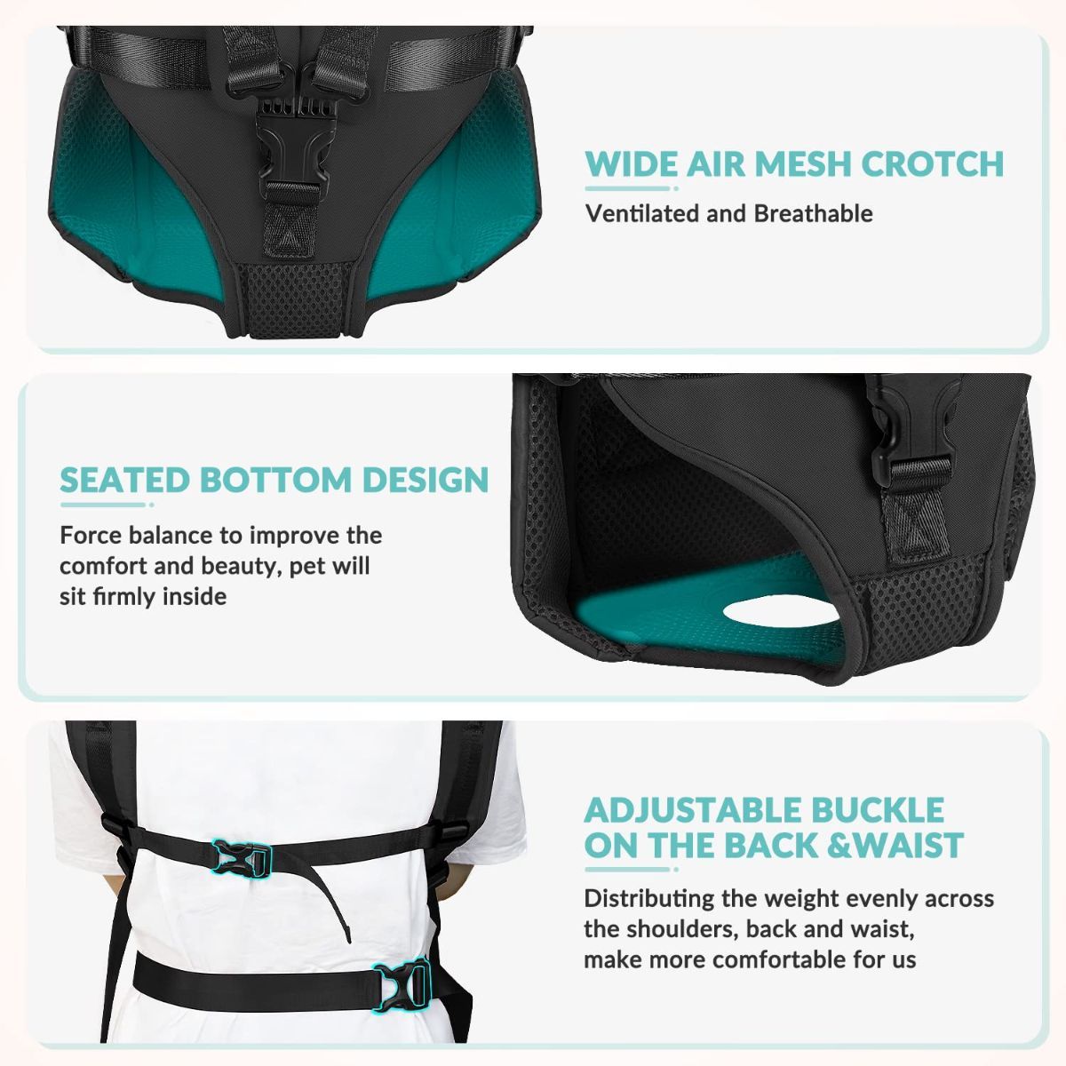 Dog Harness Storage Bags For Dogs Pet Accessories Dog Outdoor Gear High-Quality - Black - Size XL
