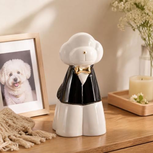 Glazed Ceramic Memorial Urn for Pets, A Sealed Display Holder with Home Shelf Placement and Quiet Remembrance Accent - Blue - Size 20.5*12.5cm
