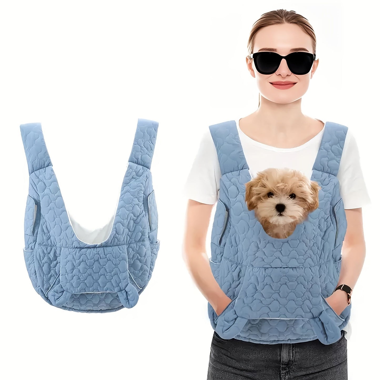 dog carrier vest, hands-free pet carrier, small dog carrier, dog hiking gear, pet travel accessories, Australian pet supplies, dog walking accessories, pet carrier vest -Blue
