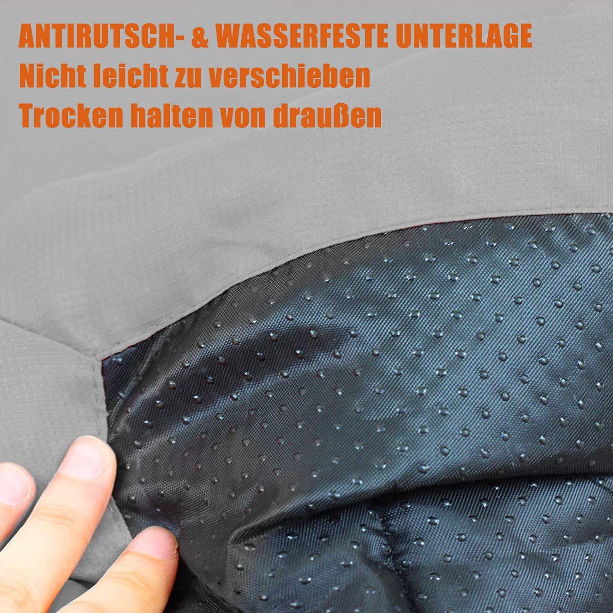 Outdoor Dog Bed, 35”x24“ Portable Camping Travel Dog Bed, Soft, Comfortable, Waterproof, Non-Slip, Machine Washable Easy to Clean Pet Mat for Small, Medium and Large Dog and Cat(gray)