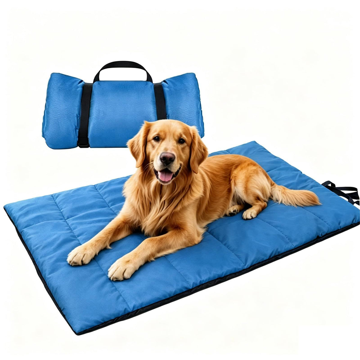 Foldable and Portable Dog Mat, Waterproof Oxford Fabric Travel Mat, Dog Cushion, Large Size 110 x 68 cm, Wear-Resistant for Outdoor, Camping, Car and Garden(Olive Green)